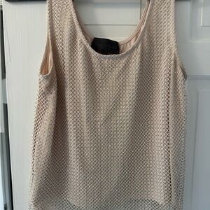 Sunday in Brooklyn Cream Mesh Tank Top